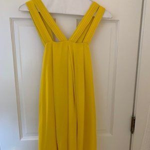 Alice + Olivia Yellow Silk Criss Cross Dress - S